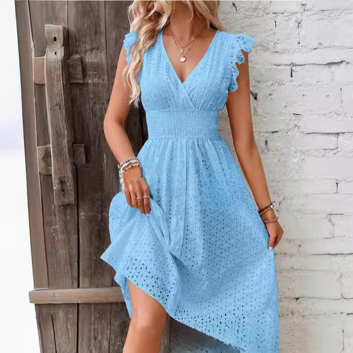 Dame sommerkjole med ruffle detaljer Stilla