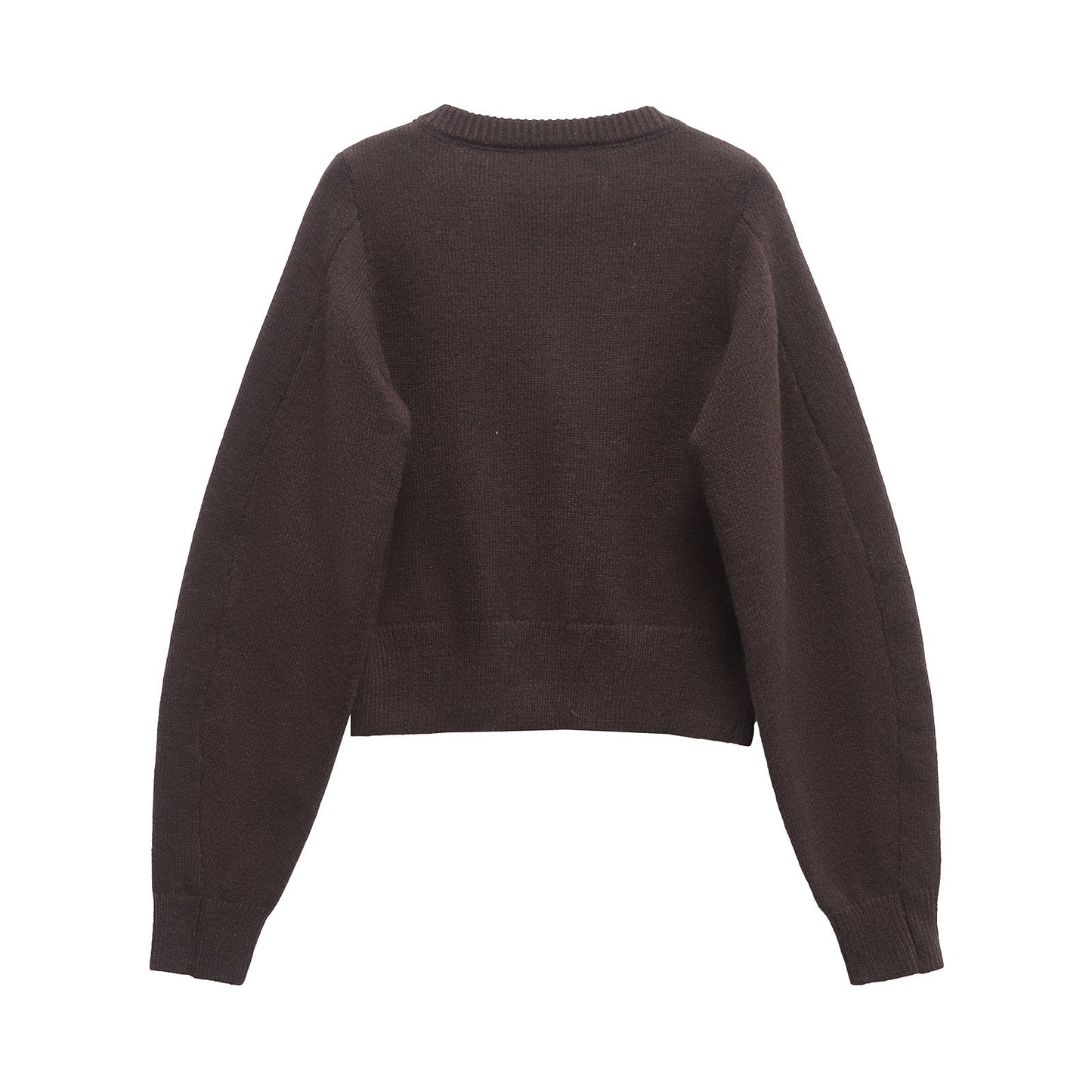 Dame Cropped Strikjakke med Knapdetaljer Stilla