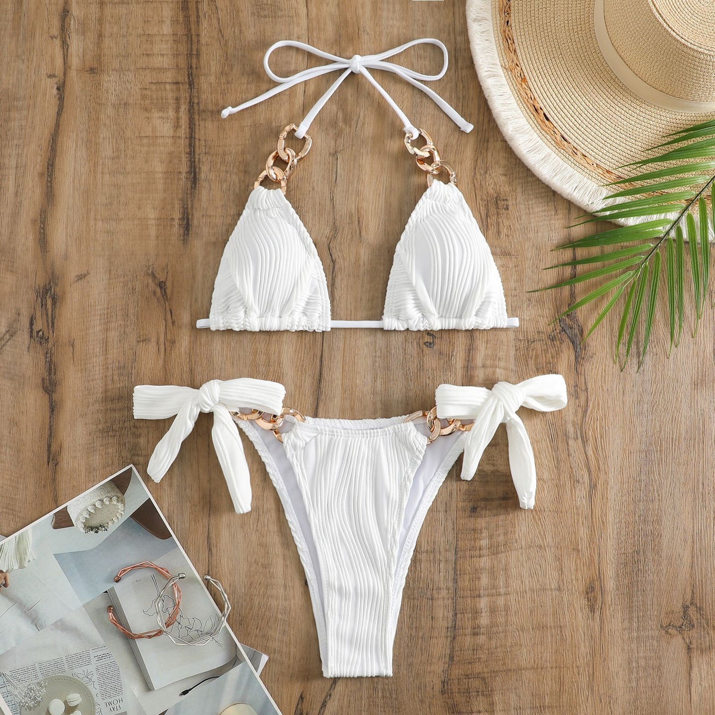 Dame designer-bikini med trendy detaljer Stilla