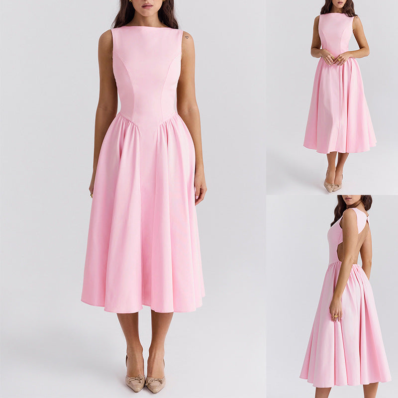 Dame A-linje Cocktailkjole med elegant taljeudskæring og feminin skæring Stilla