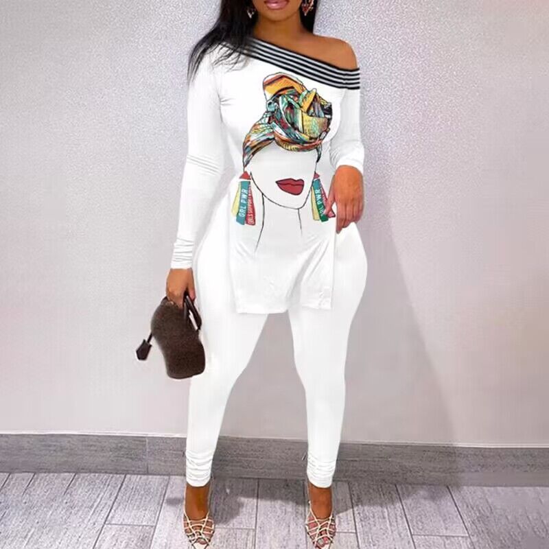 Damer Off-Shoulder lagdelt tryk jumpsuit Stilla