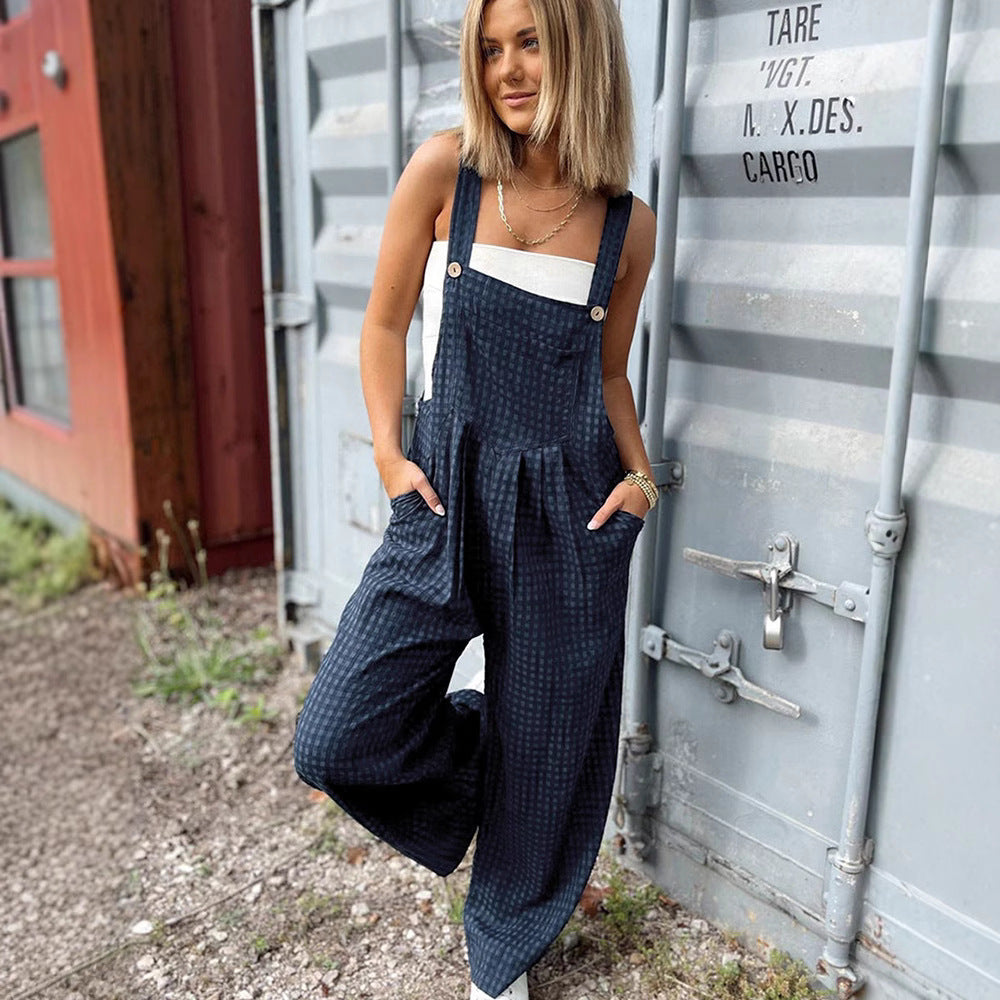 Damer Justerbare Stropper Bredben Overall Jumpsuit Stilla