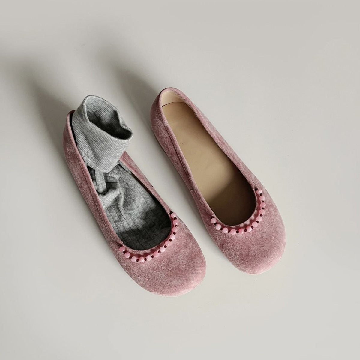 Damer Elegante Flade Ballerina Sko med Dekorativt Udsmykket Accent Stilla