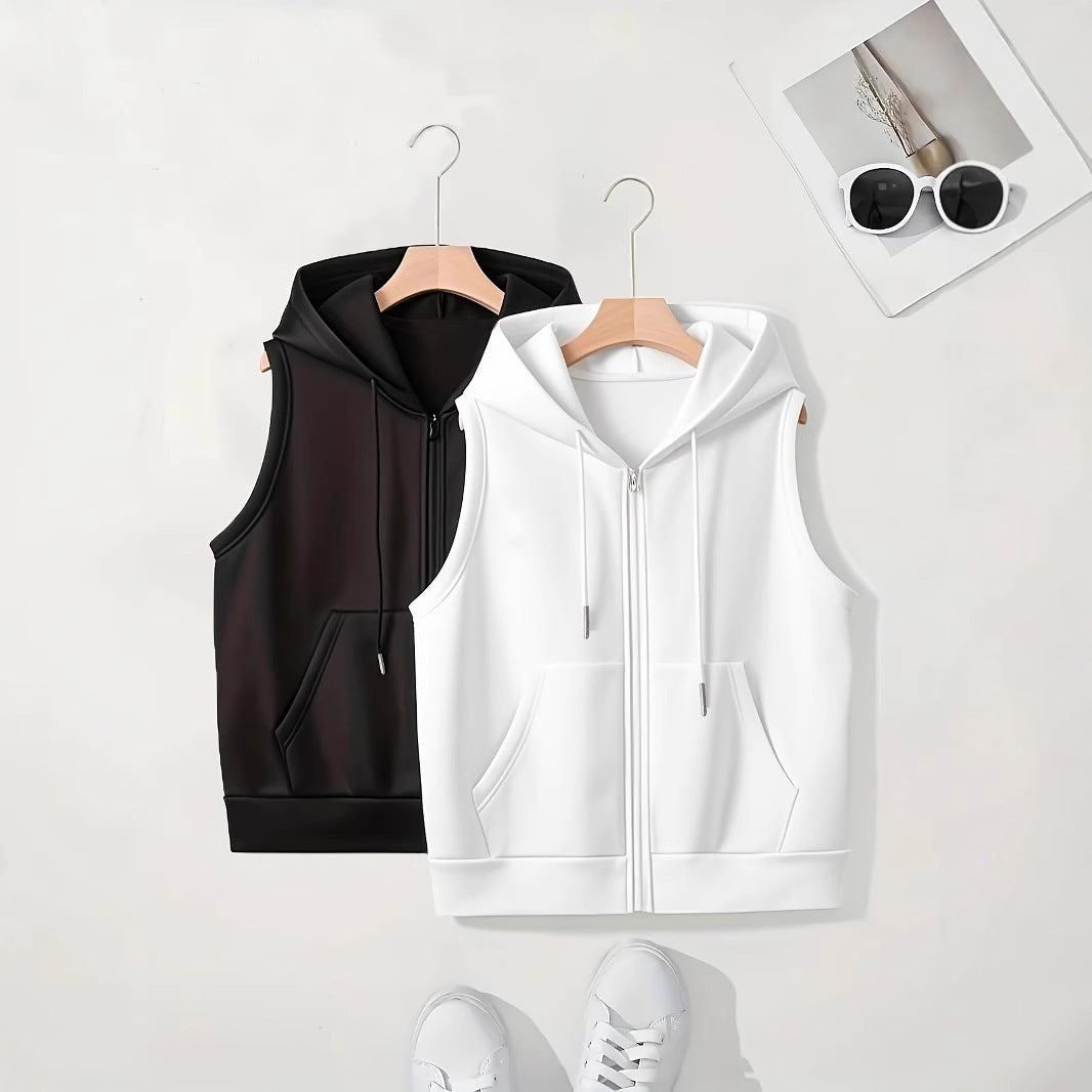 Dame sporty hættevest med gennemgående lynlås og praktiske lommer Stilla