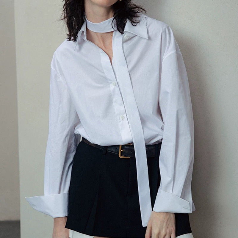 Dame elegant bluse med smart sløjfe og moderne snit Stilla