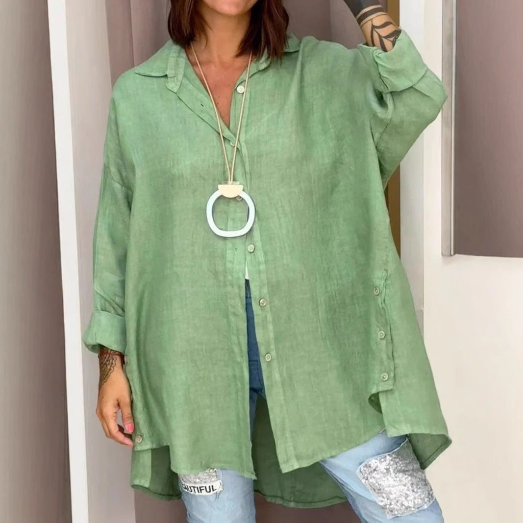 Dame afslappet oversized skjorte med knaplukning Stiila