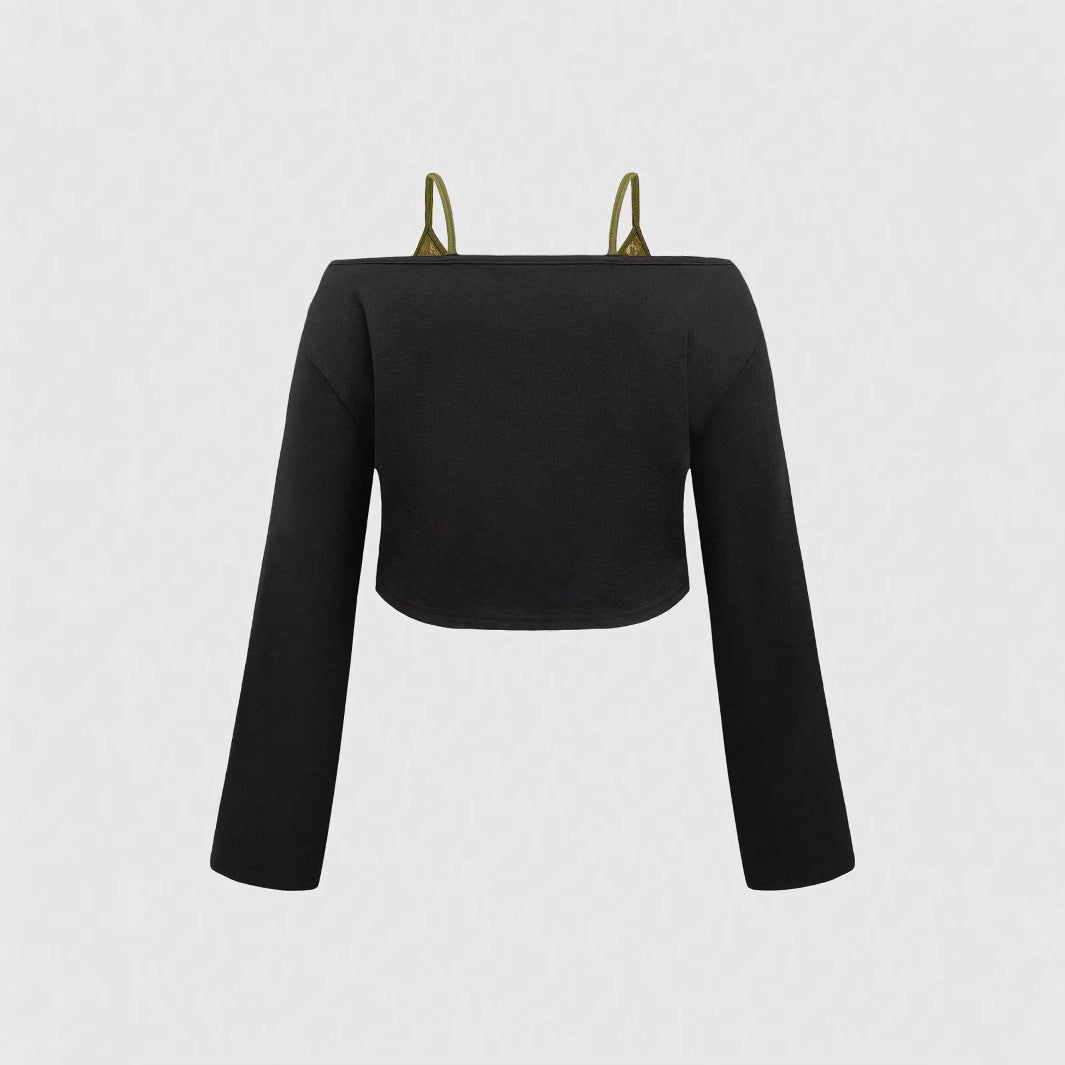 Dame cropped top med kreativ grafiktryk og afslappet snit Stilla