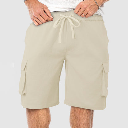 Herrer Cargo Shorts med elastisk talje og praktisk lomme-design Stilla