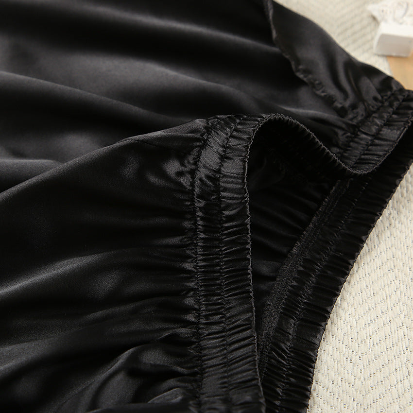 Dame Cropped Top og Shorts Sæt med elastisk talje og fine rynkedetaljer Stilla