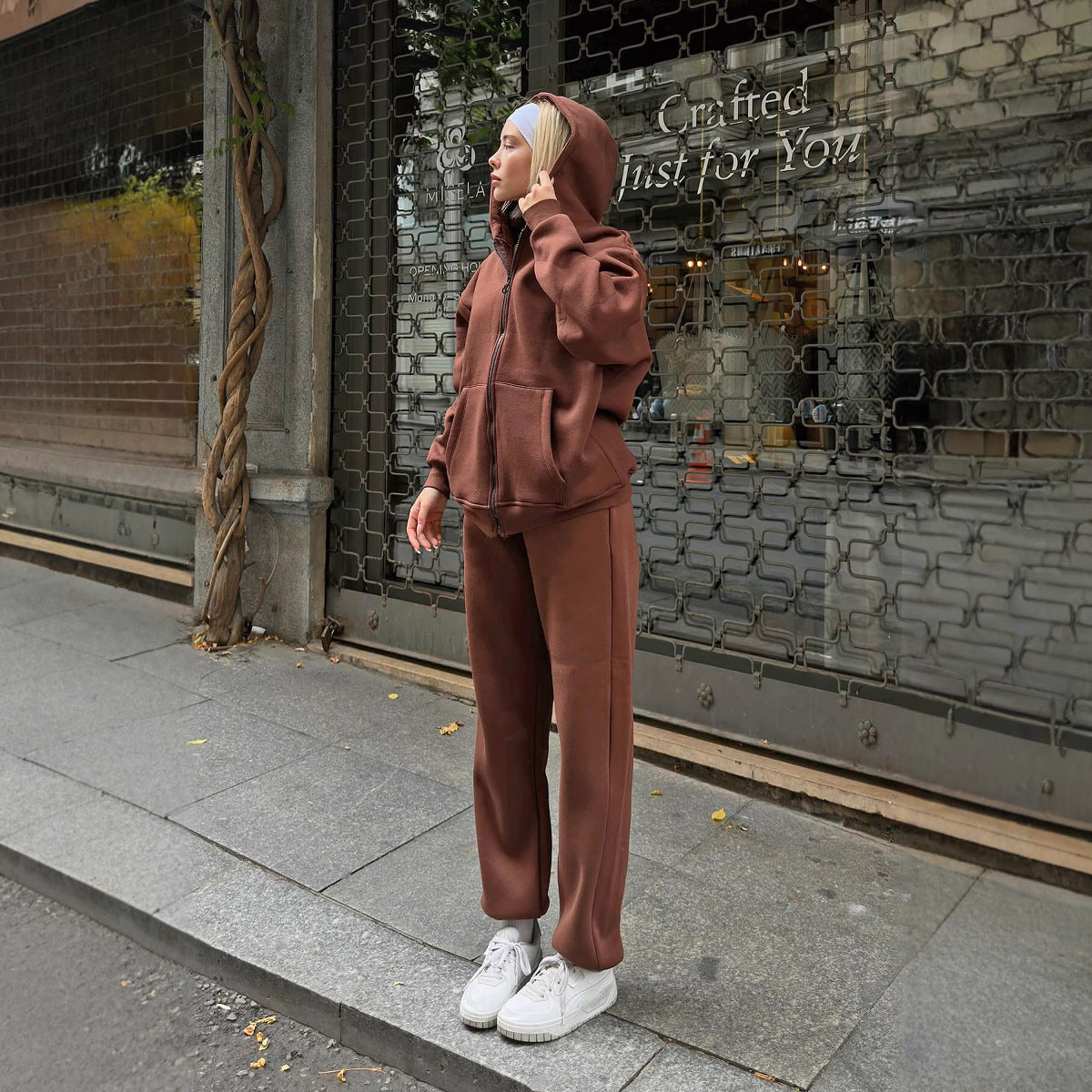 Dame afslappet Hoodie- og joggingbukse-sæt Stilla