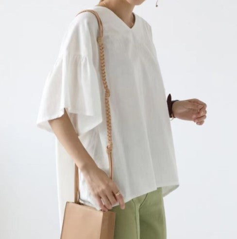 Dame Afslappet Fit V-Udskæring Top Stilla