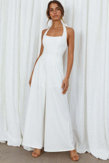 Damer Elegant Jumpsuit med bred ben Stilla
