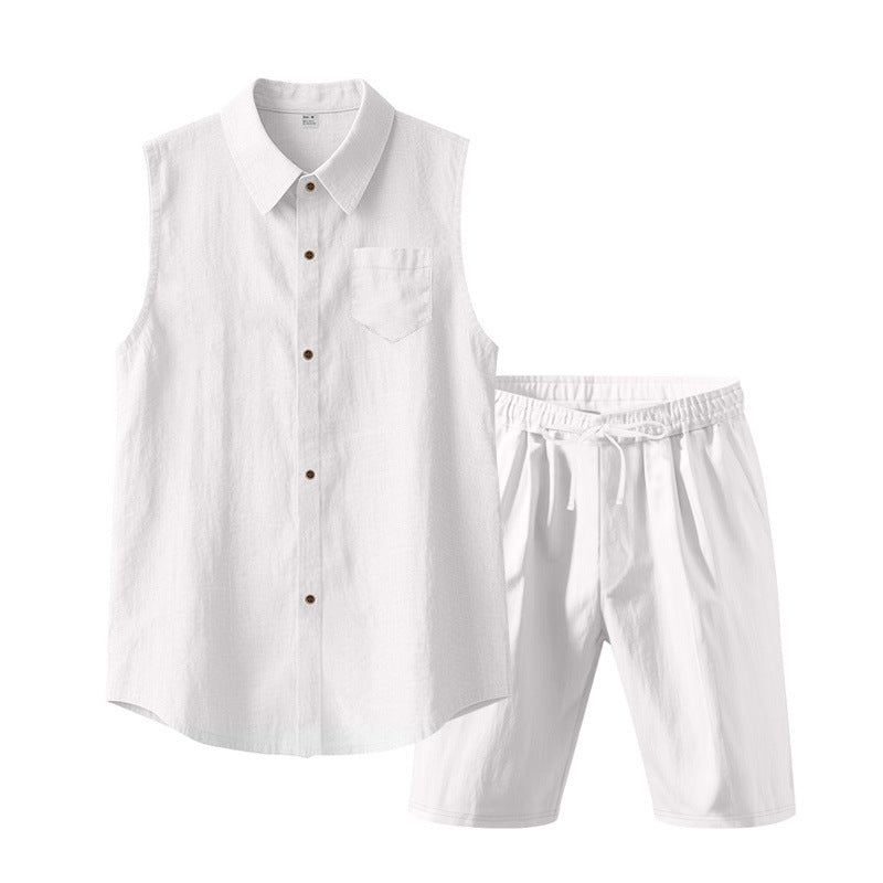 Herre ærmeløs top med elastiske shorts Stilla