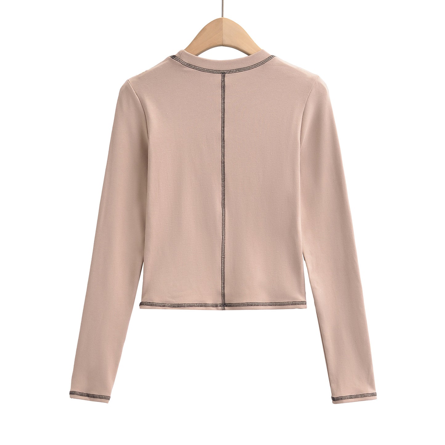 Dame afslappet langærmet shirt med raffinerede kontrastsyninger og behageligt bærekomfort Stilla