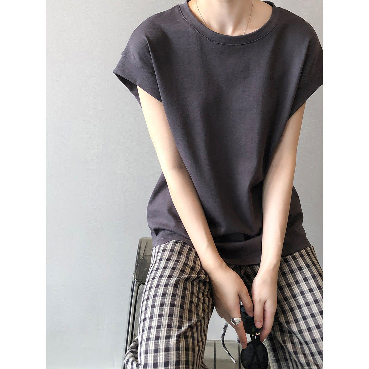 Dame afslappet oversized T-shirt i høj kvalitet bomuld med afslappet pasform Stilla