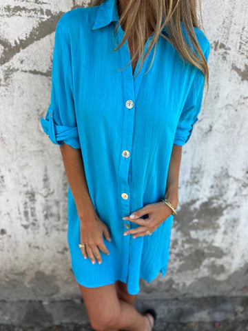 Dame afslappet skjortekjole lavet af kvalitet viscose-blanding Stilla