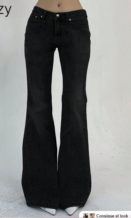 Dame Flared Jeans med høj talje og let Used-Look Stilla