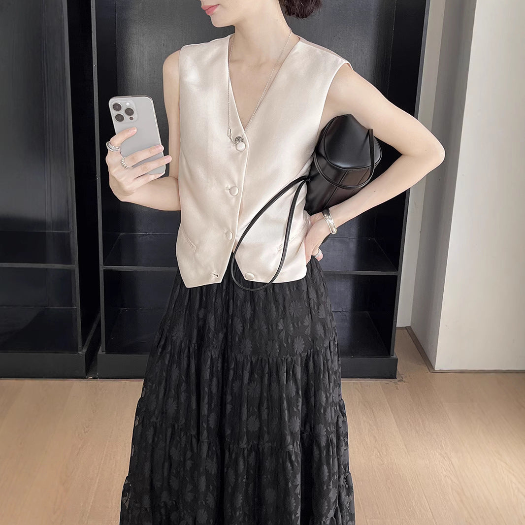 Dame elegant figursyet vest Stilla