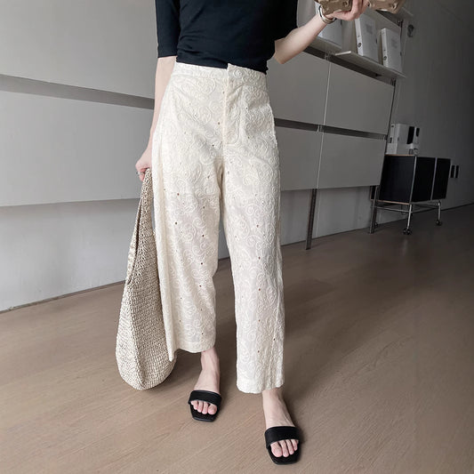 Dame elegant bomuldsbukser Stilla