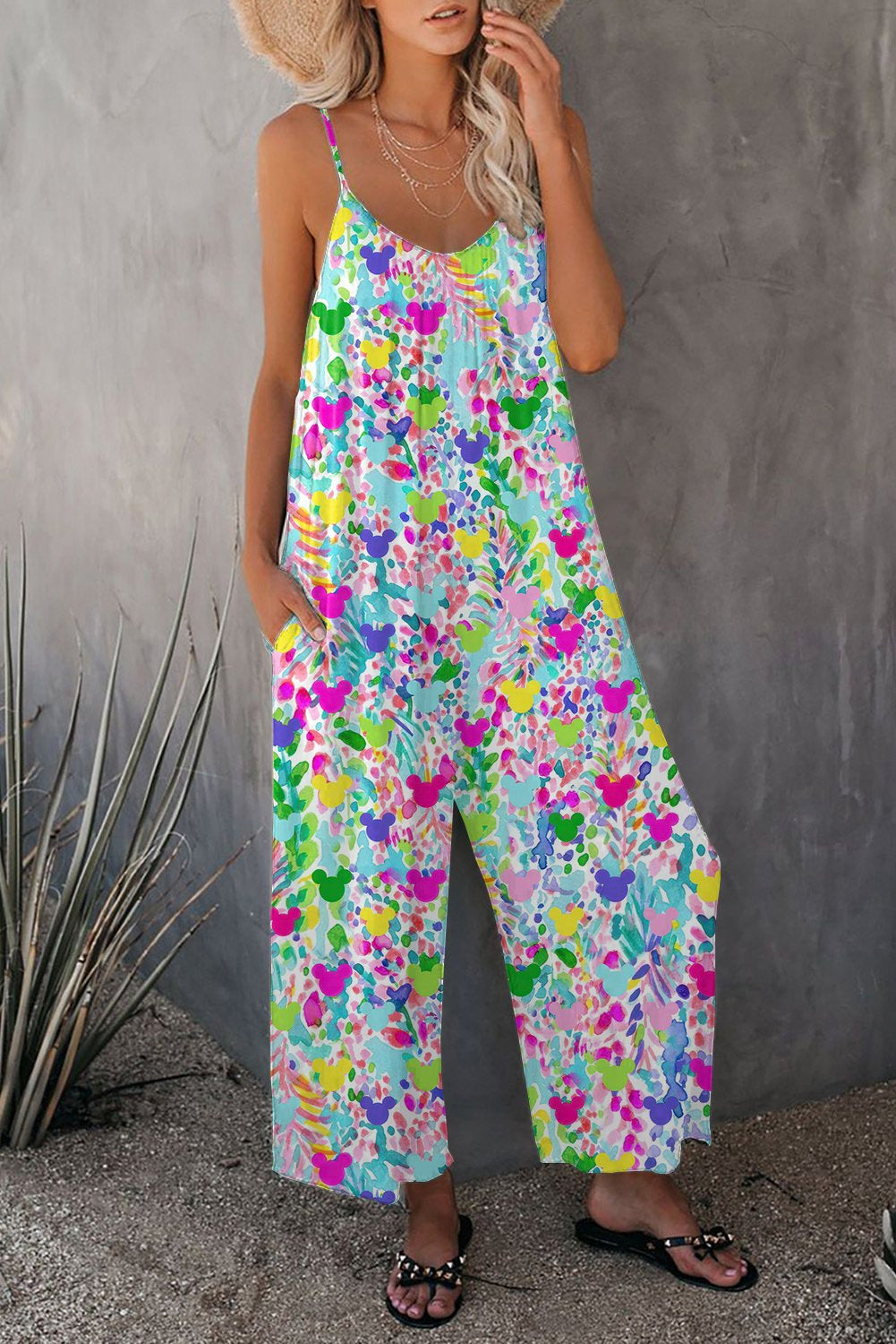 Dame Løs Jumpsuit med florale accenter og bredt ben Stilla