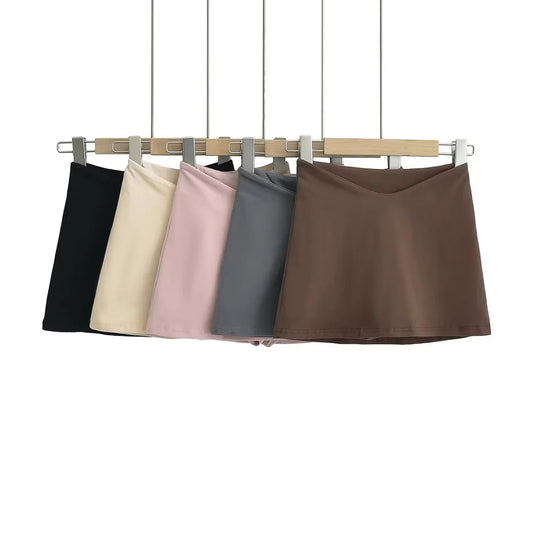 Dame A-linje mini skirt lavet af let og åndbart stof med elastisk talje Stilla