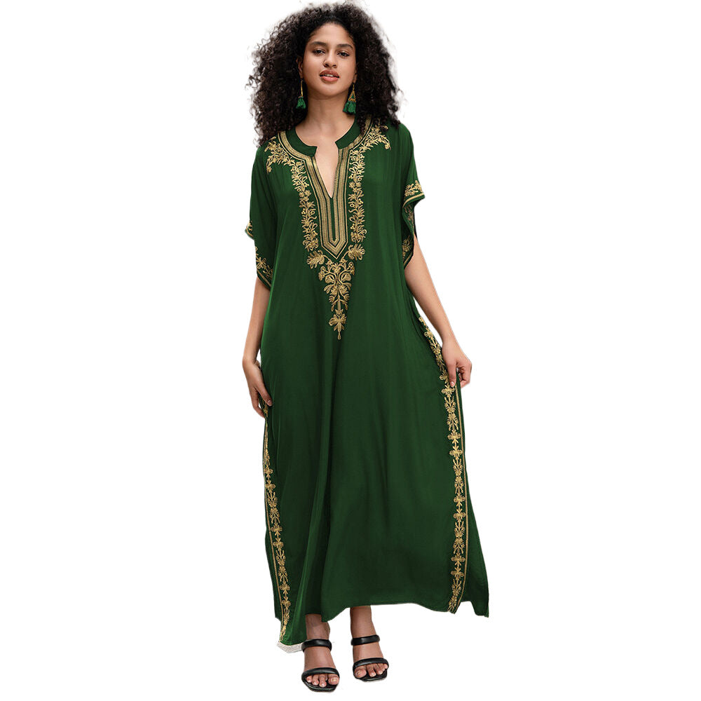 Dame Elegant Kaftan med kunstfærdige broderidetaljer Stilla