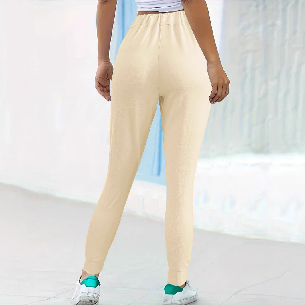 Dame Fritids Afslappet Fit Joggingbukser med Lommer Stilla