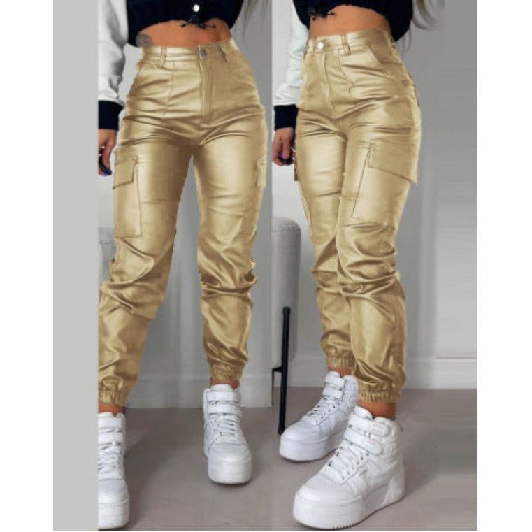 Stilla | Pu Street Style Cargo Bukser