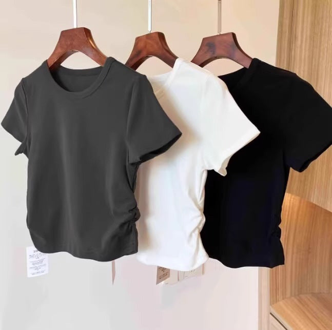 Dame Kortærmet Rynkning Side T-shirt Stilla