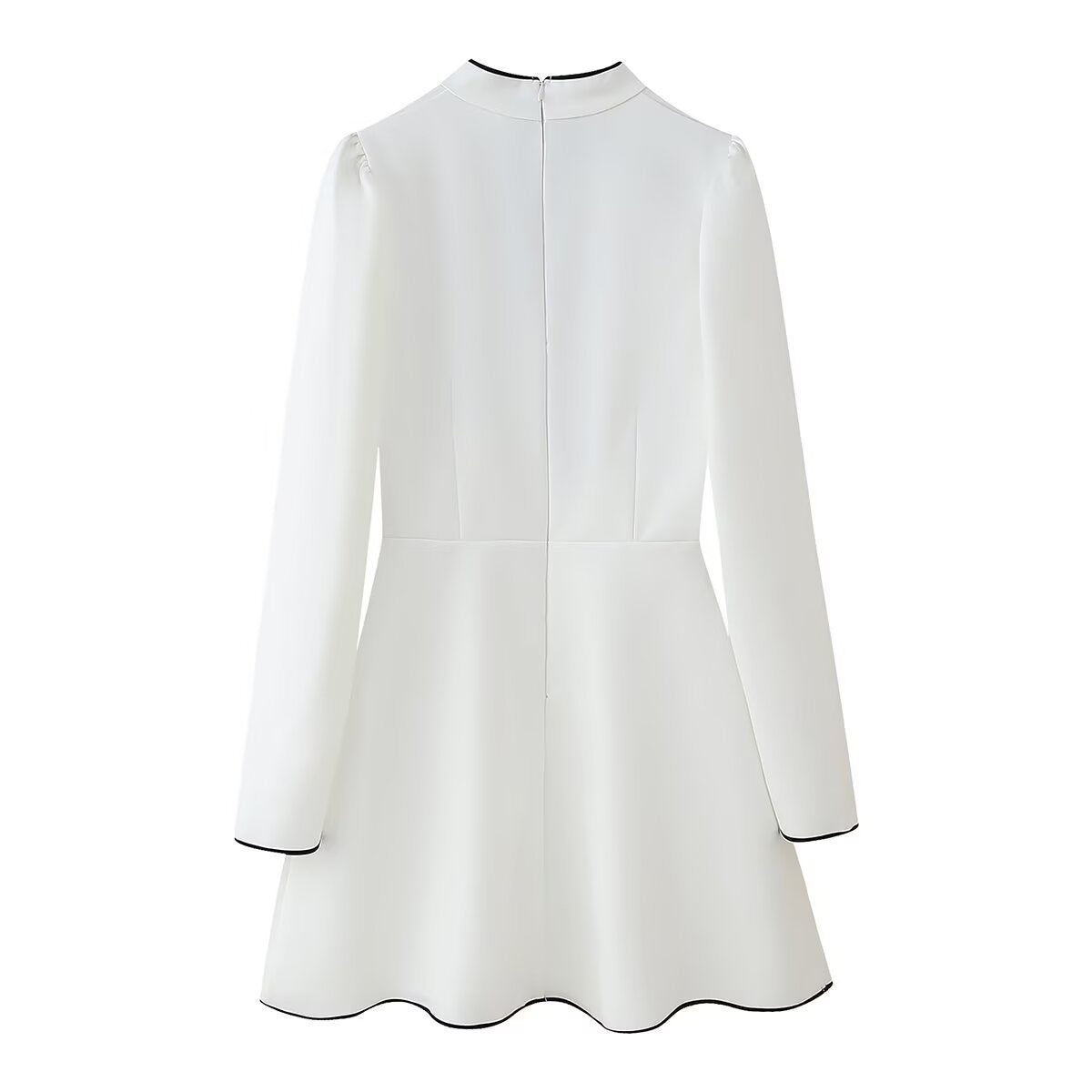 Dame A-linje Langærmet Kjole med Kontrastkant Stilla