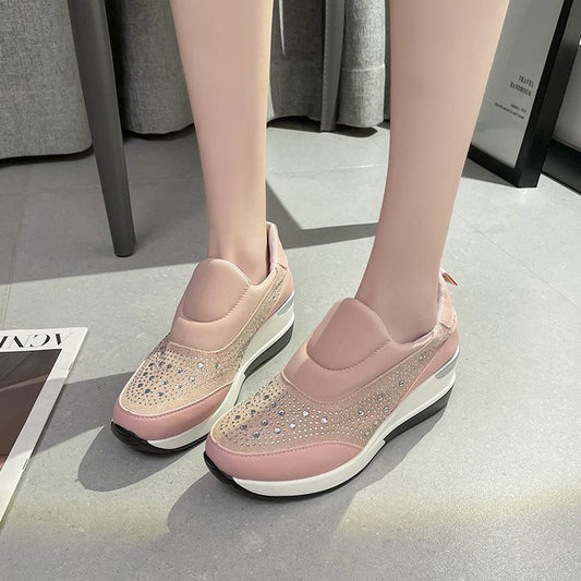 Dame Åndbare Slip-On Sneakers med Rhinsten Stilla