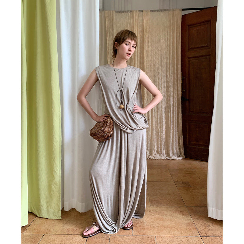 Dame Jumpsuit med elegant indpakningsdesign og flydende snit Stilla