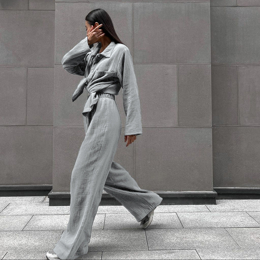 Dame afslappet Relaxed-Fit sæt bestående af skjorte og bukser Stilla