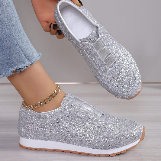 Dame Glitrende Sneakers i elegant Slip-On Design med åndbar sål Stilla