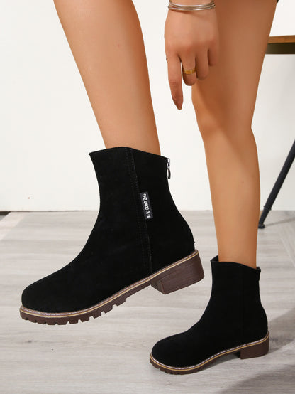 Dame Mode Ankelstøvler i Nubuck med Lynlås Stilla