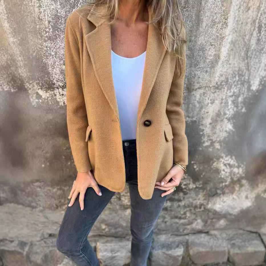 Dame elegant Boucle-blazer med afslappet snit Stilla