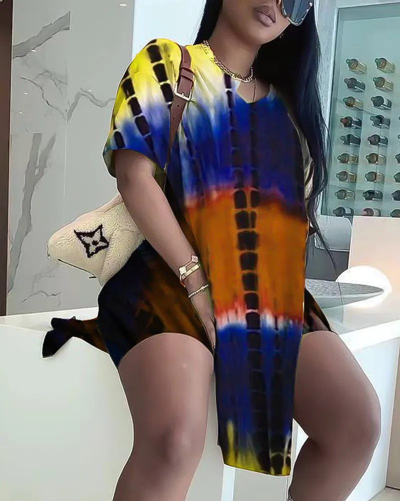 Dame afslappet sommerkjole i unikt batikdesign Stilla