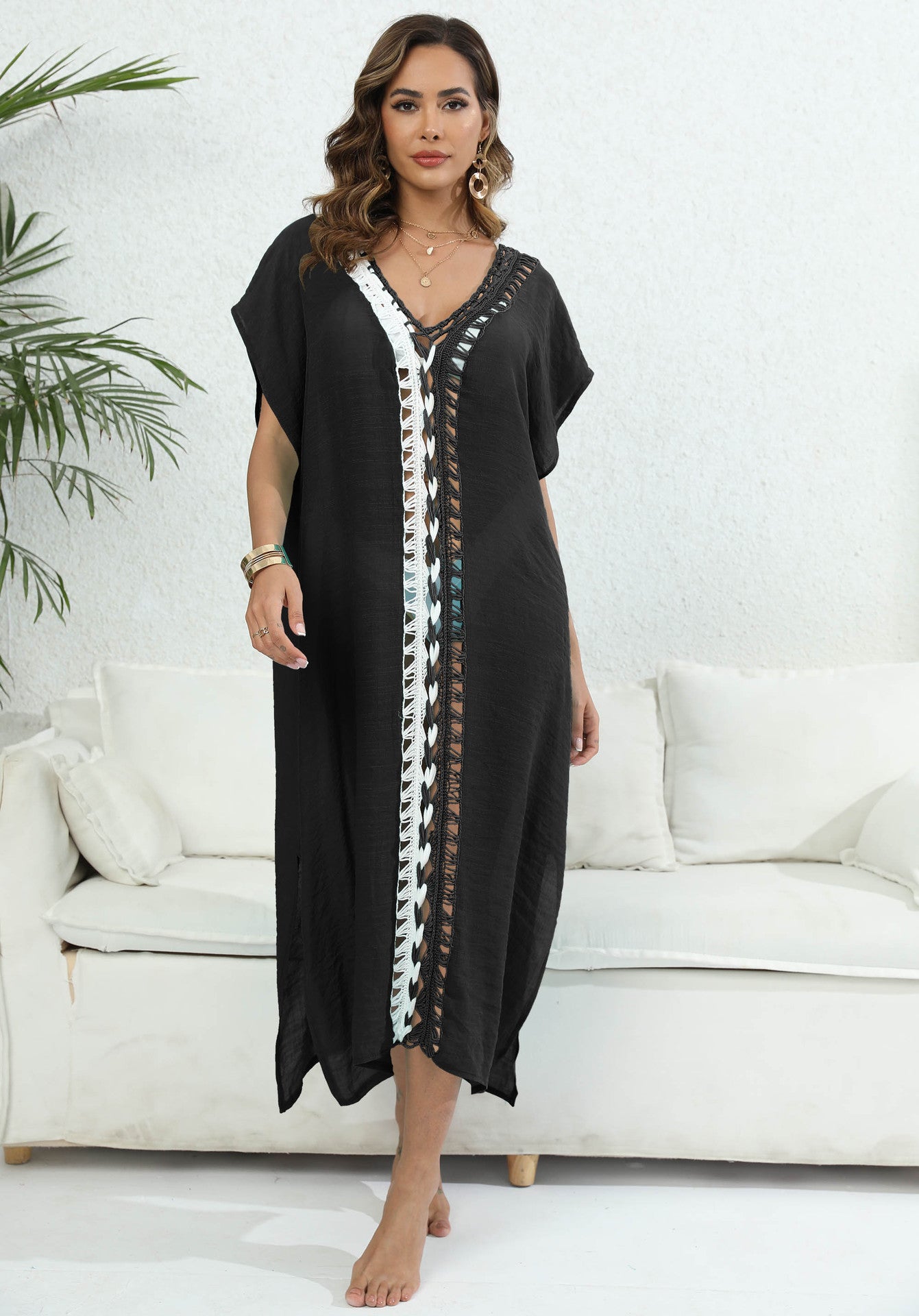 Dame elegant Kaftan Strandkjole Stilla