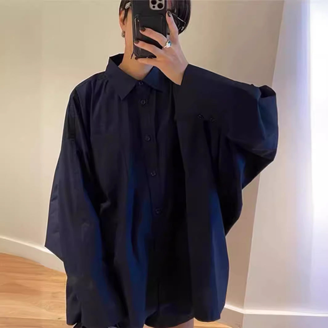 Dame afslappet overshirt-bluse med oversized snit og praktisk brystlomme Stilla