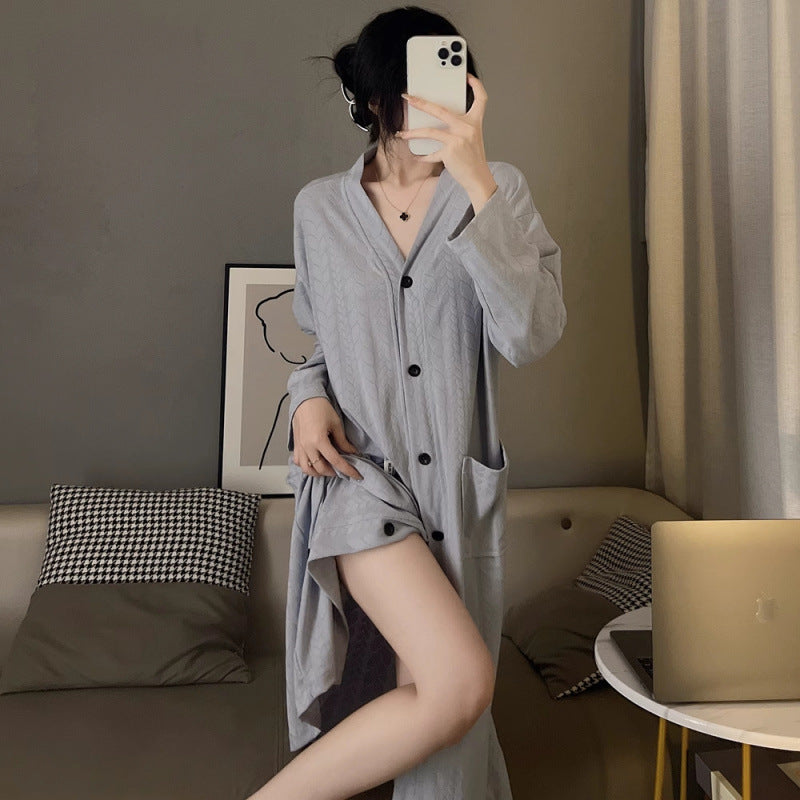 Femme Knap-Up Hygge Kjole Stilla