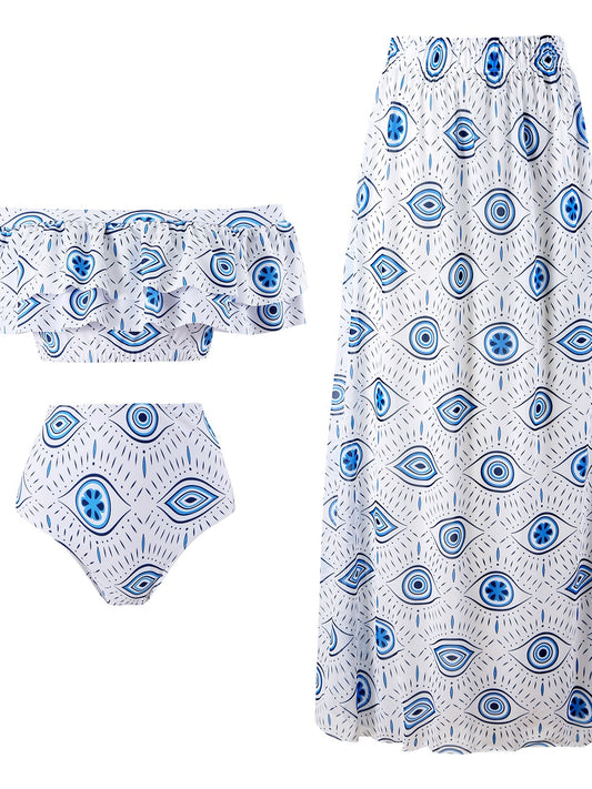 Dame Mode-Bikini Sæt med afslappet Maxi-Nederdel Stilla