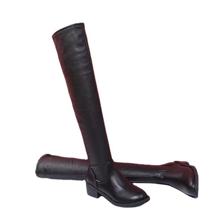 Dame overknæ støvler med komfortabel blokhæl og elegant pasform Stilla