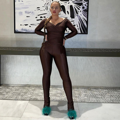 Femme Langærmet Bodysuit Jumpsuit Stilla