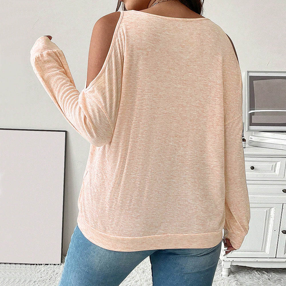 Dame afslappet skjorte med skulderfri design og V-udskæring Stilla