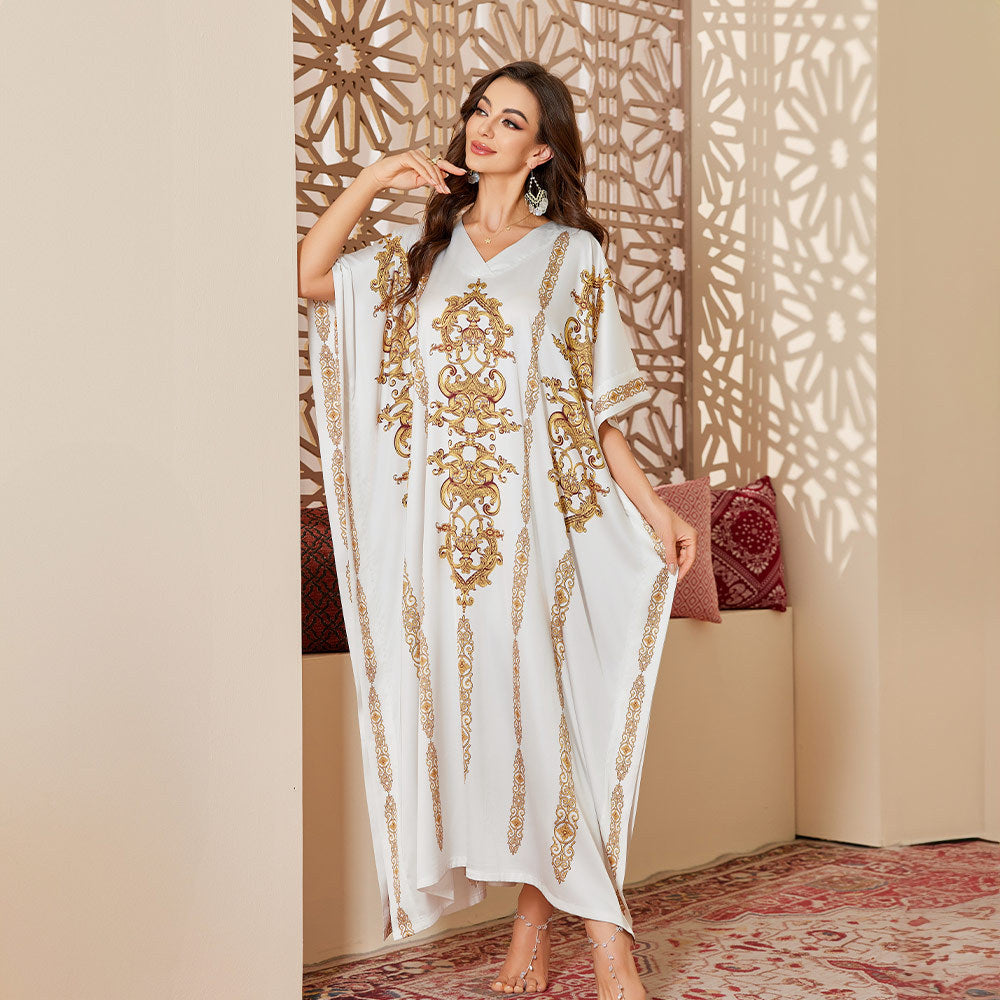Dame elegant Kimono-Style Strandkaftan med blomstret design Stilla