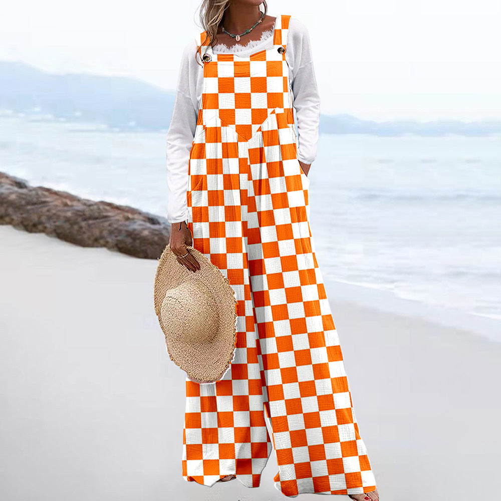 Dame Løs Jumpsuit med floraltryk og bredt ben Stilla