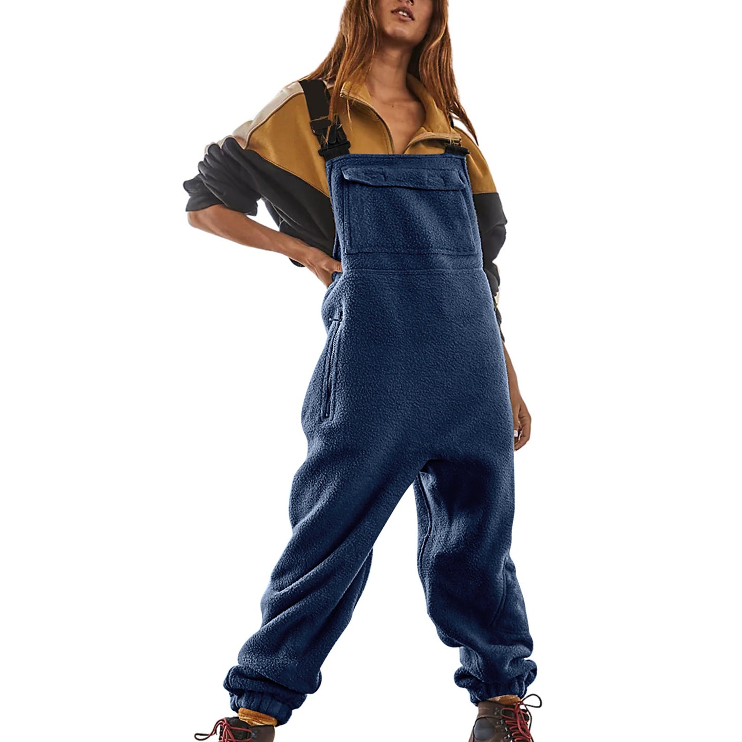 Dame Casual Fleece Jumpsuit med sidelommer Stilla