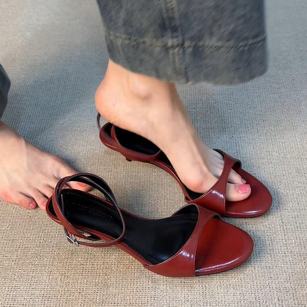 Dame Elegant Åbne Tå Slingback Sandaler Stilla