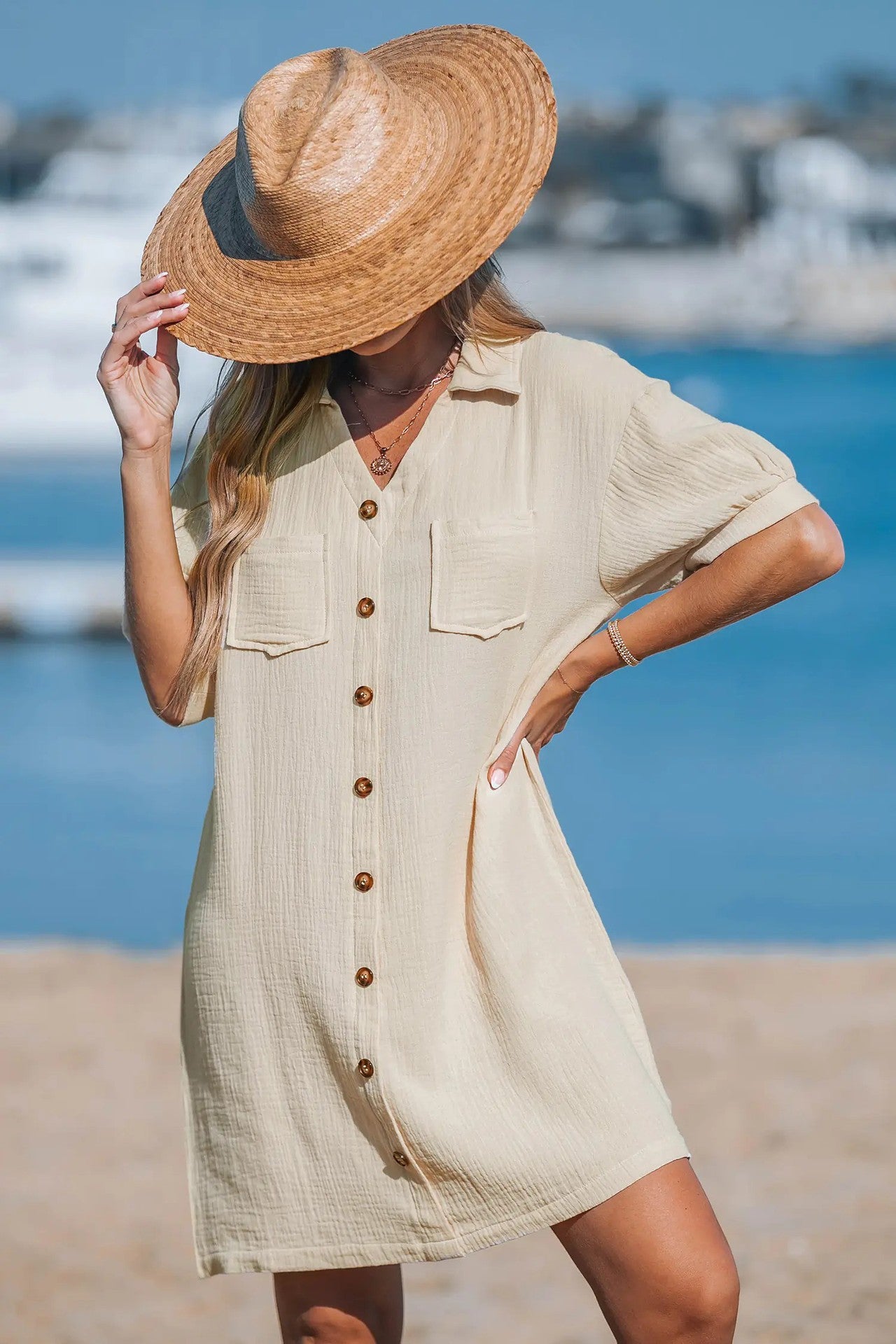 Dame afslappet skjorte kjole Stilla