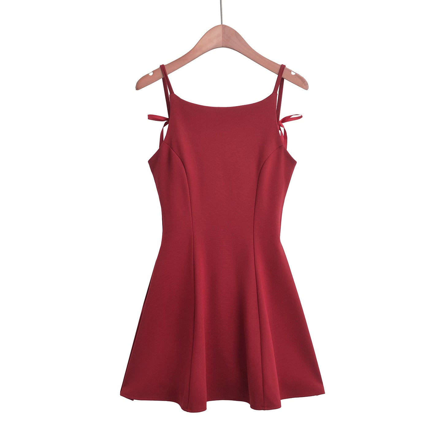 Dame A-linje kjole med legefulde spaghetti stropper og svingende nederdel Stilla